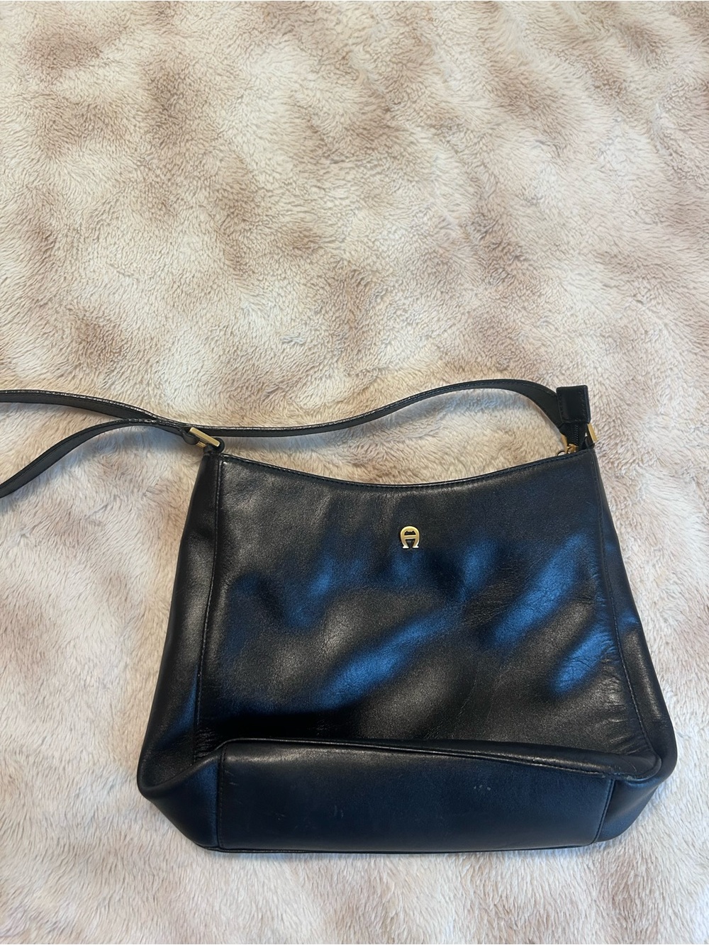Etienne Aigner Black Leather Shoulder Bag - Classic Women's Crossbody